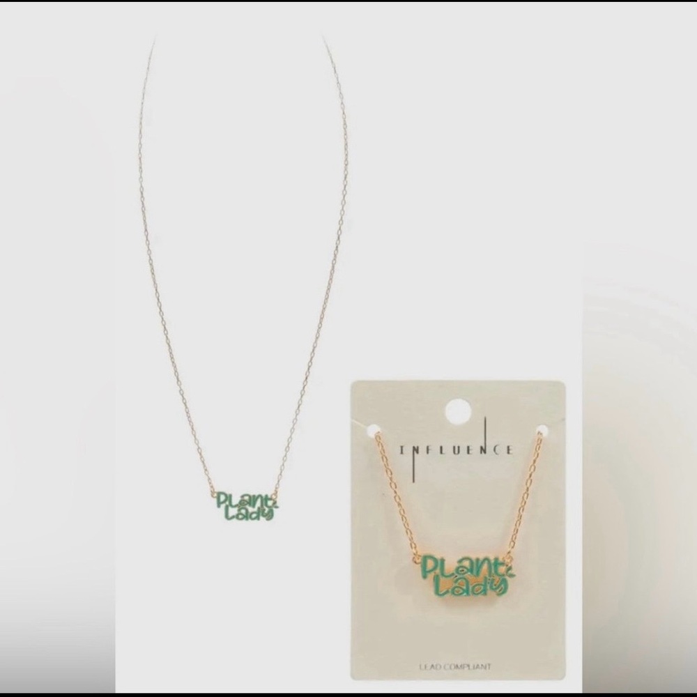 Green 'Plant Lady' Pendant Necklace